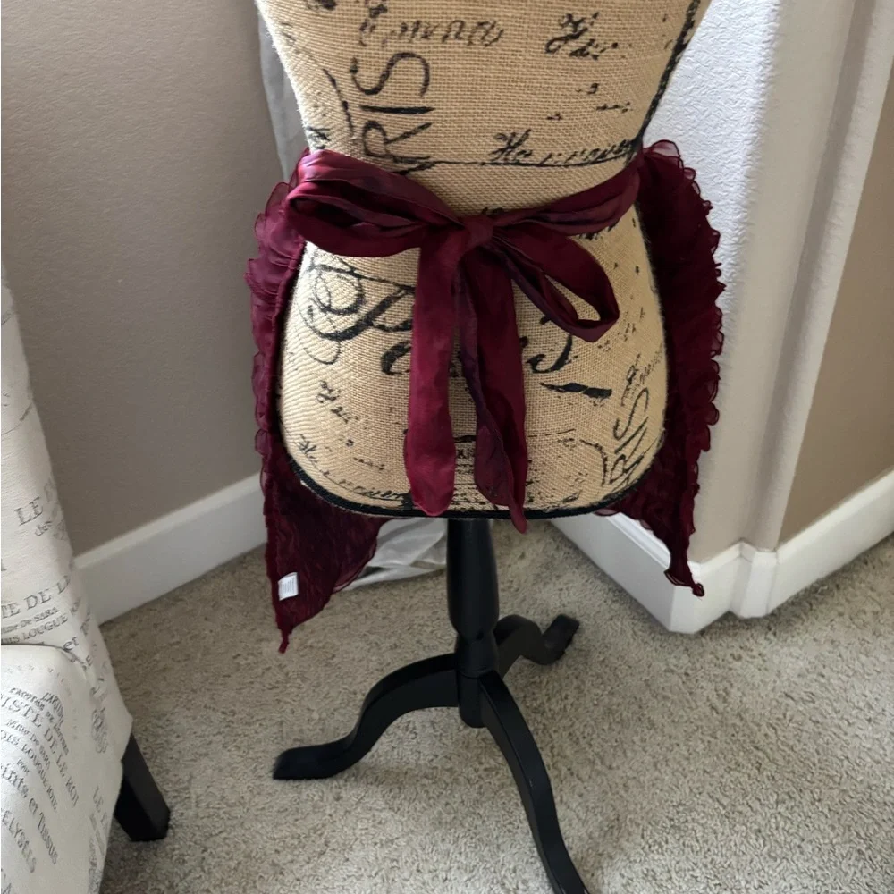 Feminine ruffle wide waistband apron